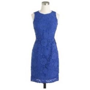 J. Crew Leavers Lace Royal Blue Dress